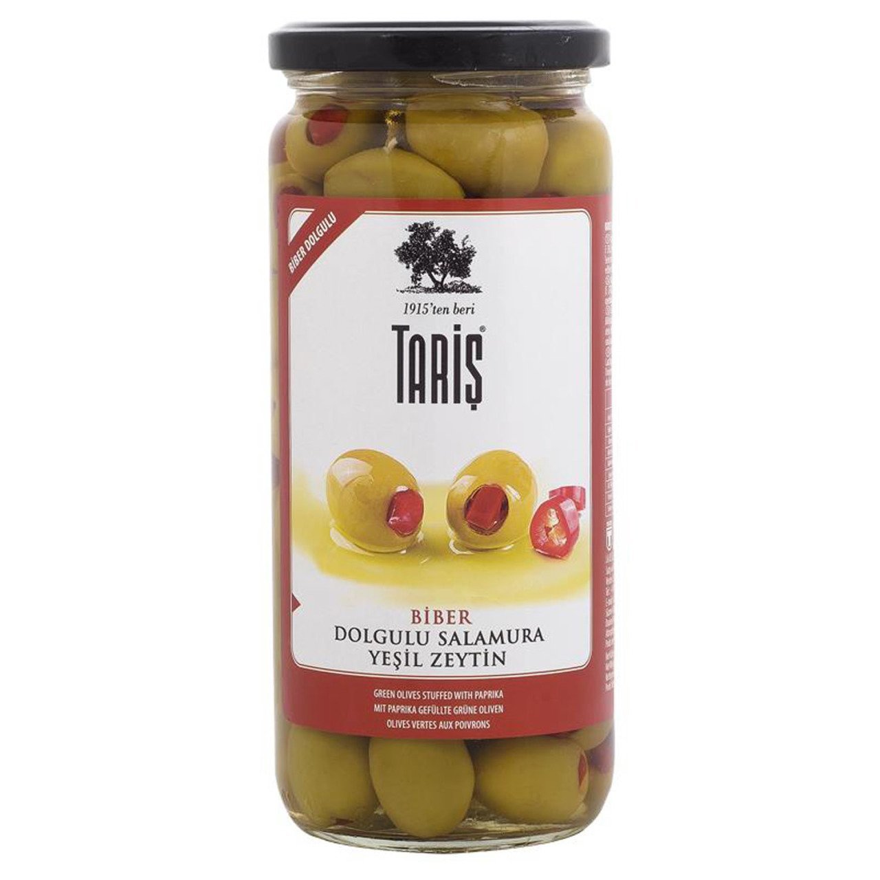 BİBER DOLGULU SALAMURA YEŞİL ZEYTİN 500 CC