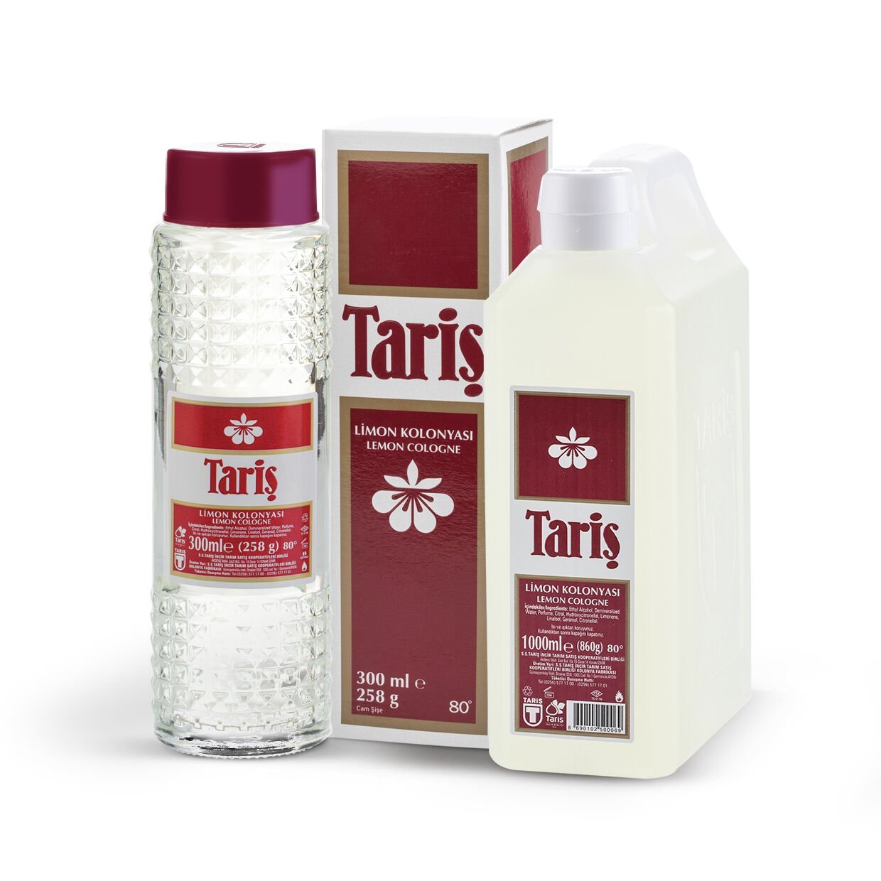 Limon Kolonyası Cam Şişe 300cc + 1lt