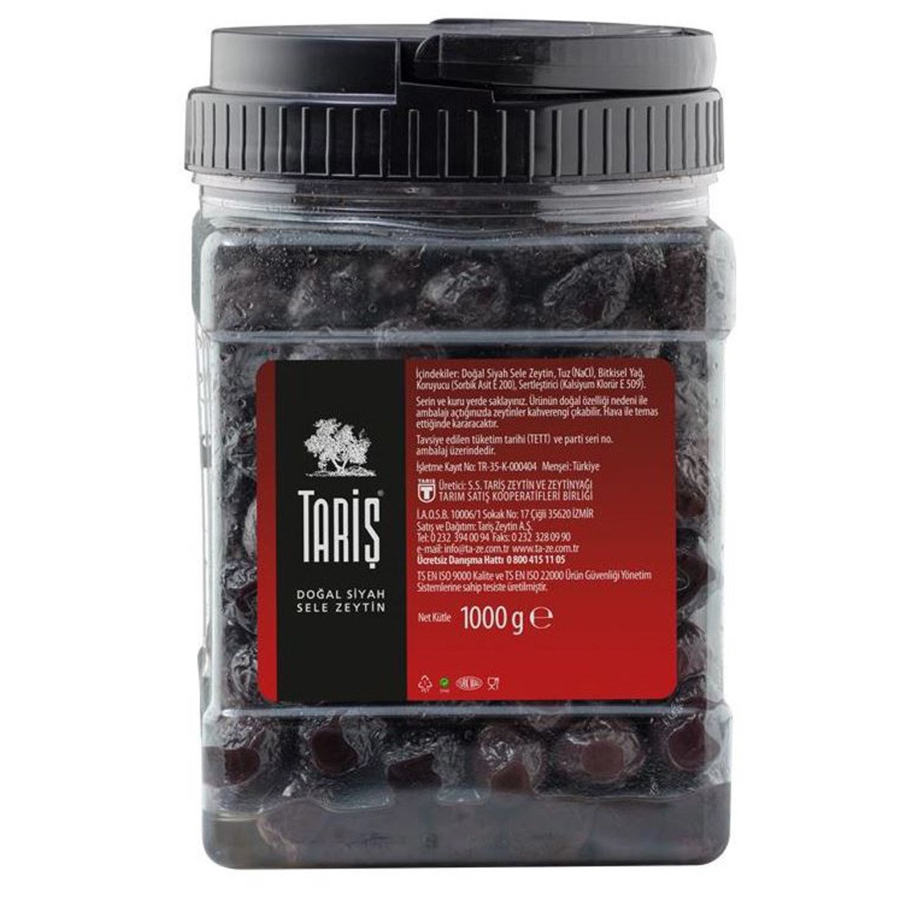 TARİŞ DOĞAL SİYAH SELE ZEYTİN 1000 GR