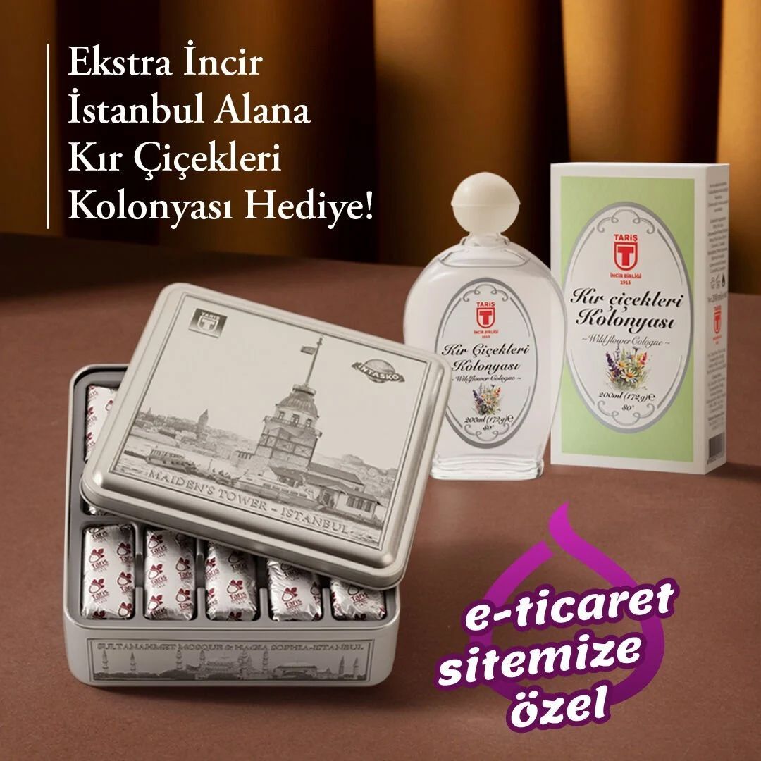 Ekstra İncir İstanbul 1 kg + Kır Çiçeği Kolonyası 200 ml Hediye